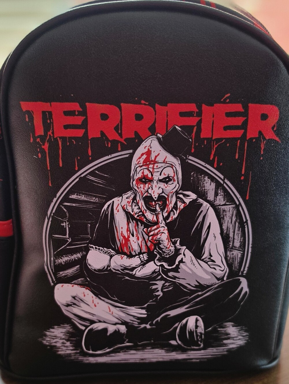 Terrifier Hush Little Baby Backpack Featuring Art The Clown  NWT
